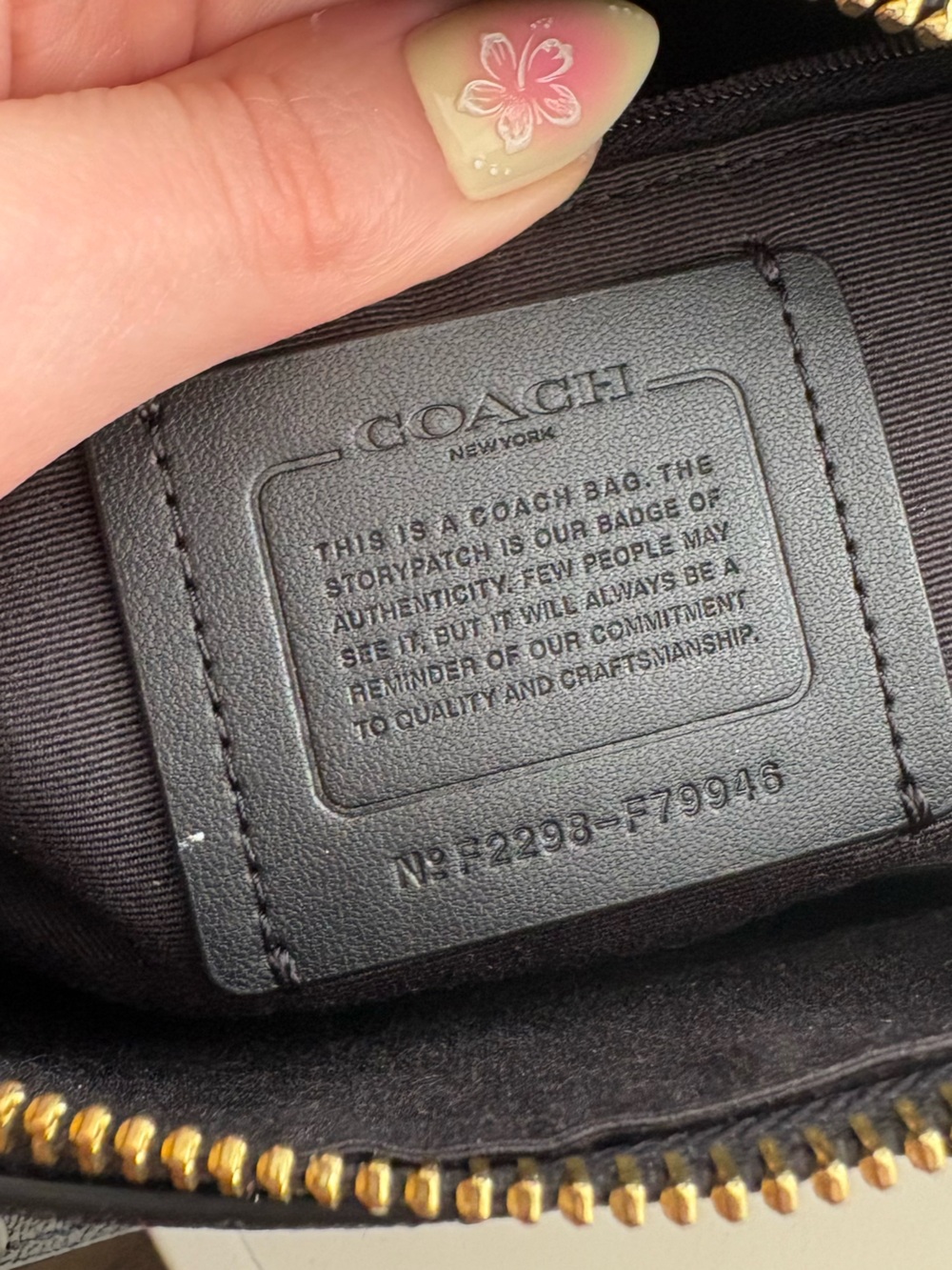 Coach Rowan Satchel, Black/Gold - Picture 6 of 9